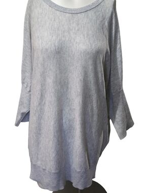 Oliver Bonas Gray Wool Blend Dolman Sleeve Tunic Sweater Size 12